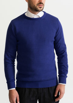 The Rodna 100% Cotton Crewneck  Indigo Blue