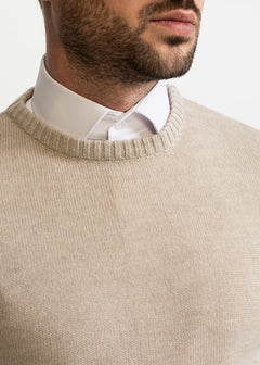 The Rodna 100% Wool Crewneck Natural Beige