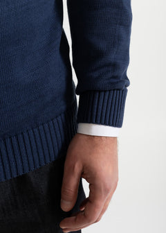 The Rodna 100% Cotton Crewneck  Petrol Blue