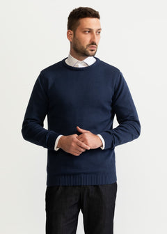 The Rodna 100% Cotton Crewneck  Petrol Blue