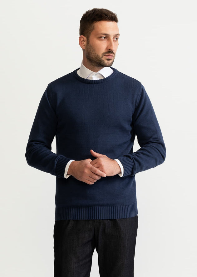 The Rodna 100% Cotton Crewneck  Petrol Blue