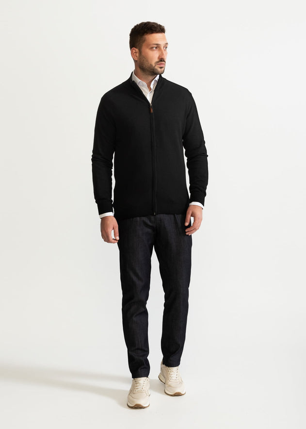 The Rodna 100% Wool Cardigan Black