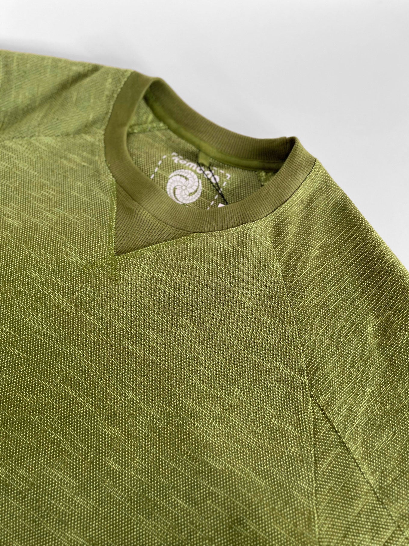Anton Organic Cotton Sweater Green Melange
