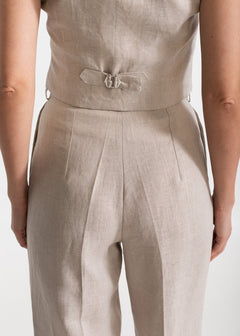 Women's Figa Linen Trousers Beige