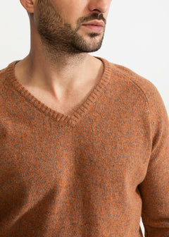 The Rodna Merino Wool V-Neck Jumper Cappuccino Beige