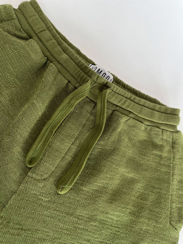 Calum Organic Cotton Shorts Green Melange