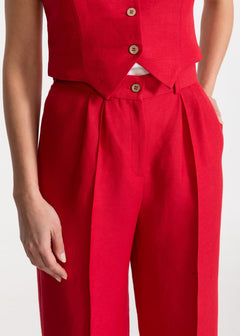 Women's Figa Linen Trousers Red