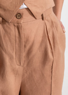 Women's Figa Linen Trousers Cappuccino