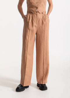 Women's Figa Linen Trousers Cappuccino