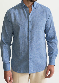 The Godeanu Linen Shirt Sky Blue