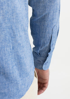 The Godeanu Linen Shirt Sky Blue