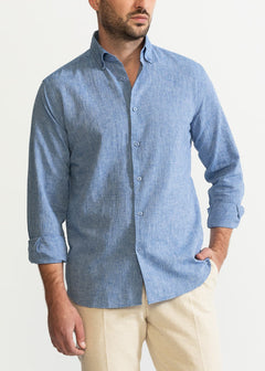 The Godeanu Linen Shirt Sky Blue