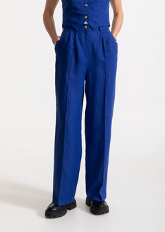Women's Figa Linen Trousers Royal Blue