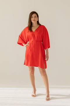 Thilde Kimono Dress Red