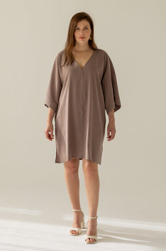 Thilde Kimono Dress Brown