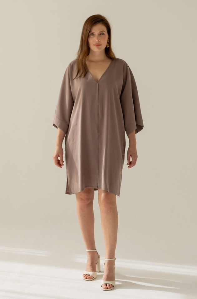 Thilde Kimono Dress Brown