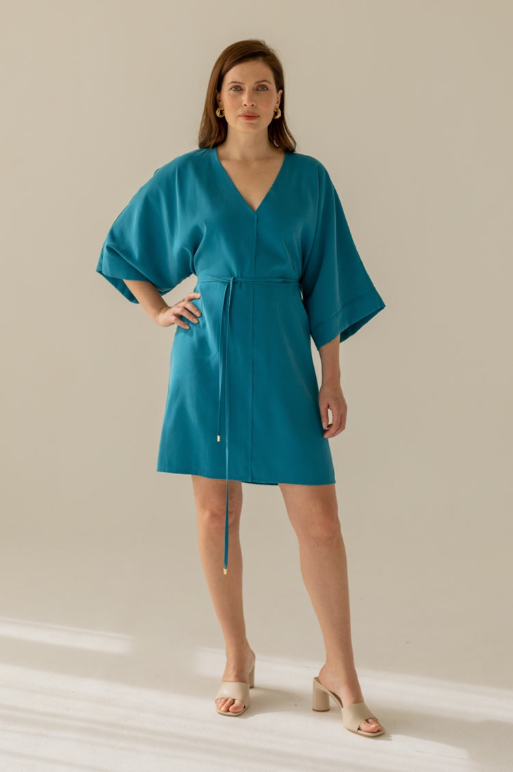 Thilde Kimono Jurk Turquoise