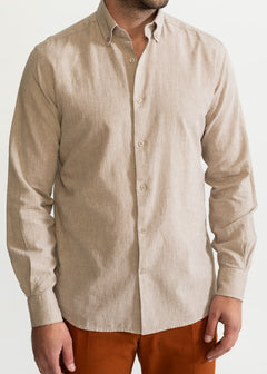 The Godeanu Linen Shirt Beige