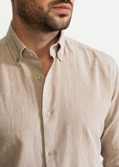 The Godeanu Linen Shirt Beige