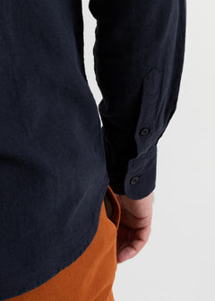 The Godeanu Linen Shirt Navy Blue