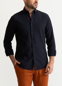 The Godeanu Linen Shirt Navy Blue