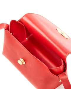 The Small Box Leather Bag Red