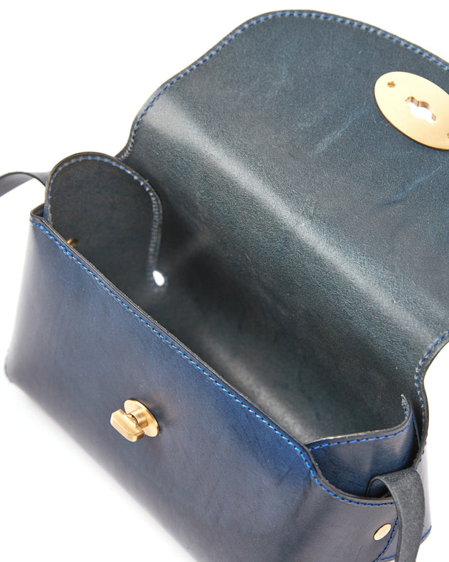 The Small Box Leren Tas Blauw