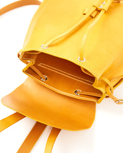 Leather Backpack Mod 130 Cuoio Yellow