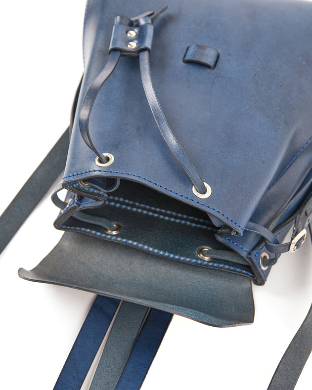 Mod 130 Cuoio Leren Rugzak Blauw