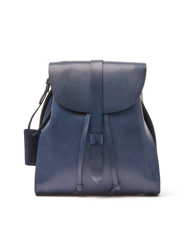 Leather Backpack Mod 130 Cuoio Blue