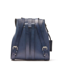 Leather Backpack Mod 130 Cuoio Blue