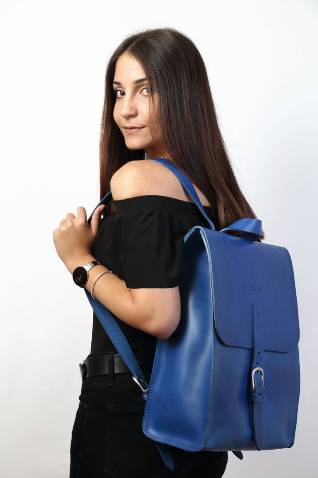Mod 120 Cuoio Leren Rugzak Blauw