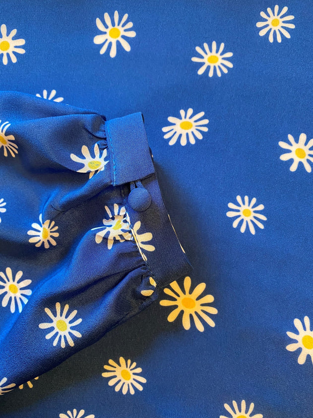 Daisy Silk Dress Blue