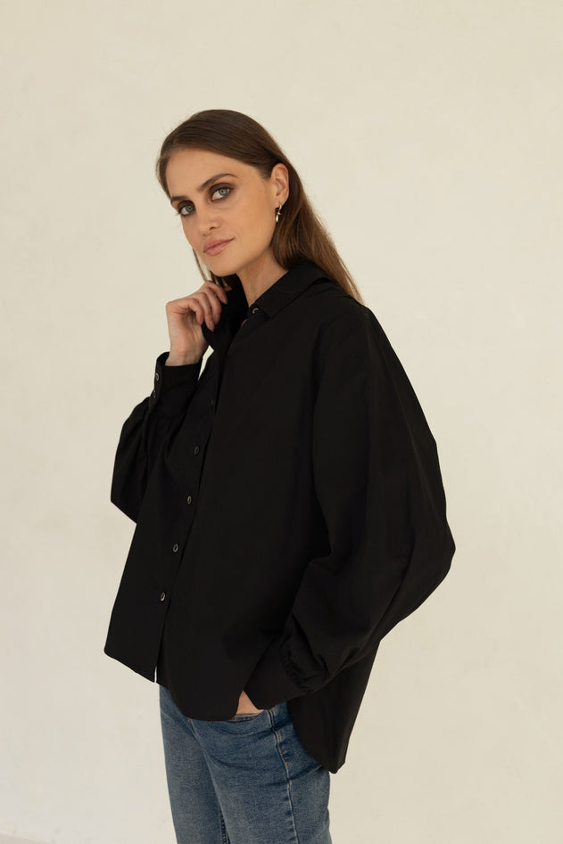 Noel Button-up Shirt Black