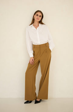 Wide Leg Trousers Beige