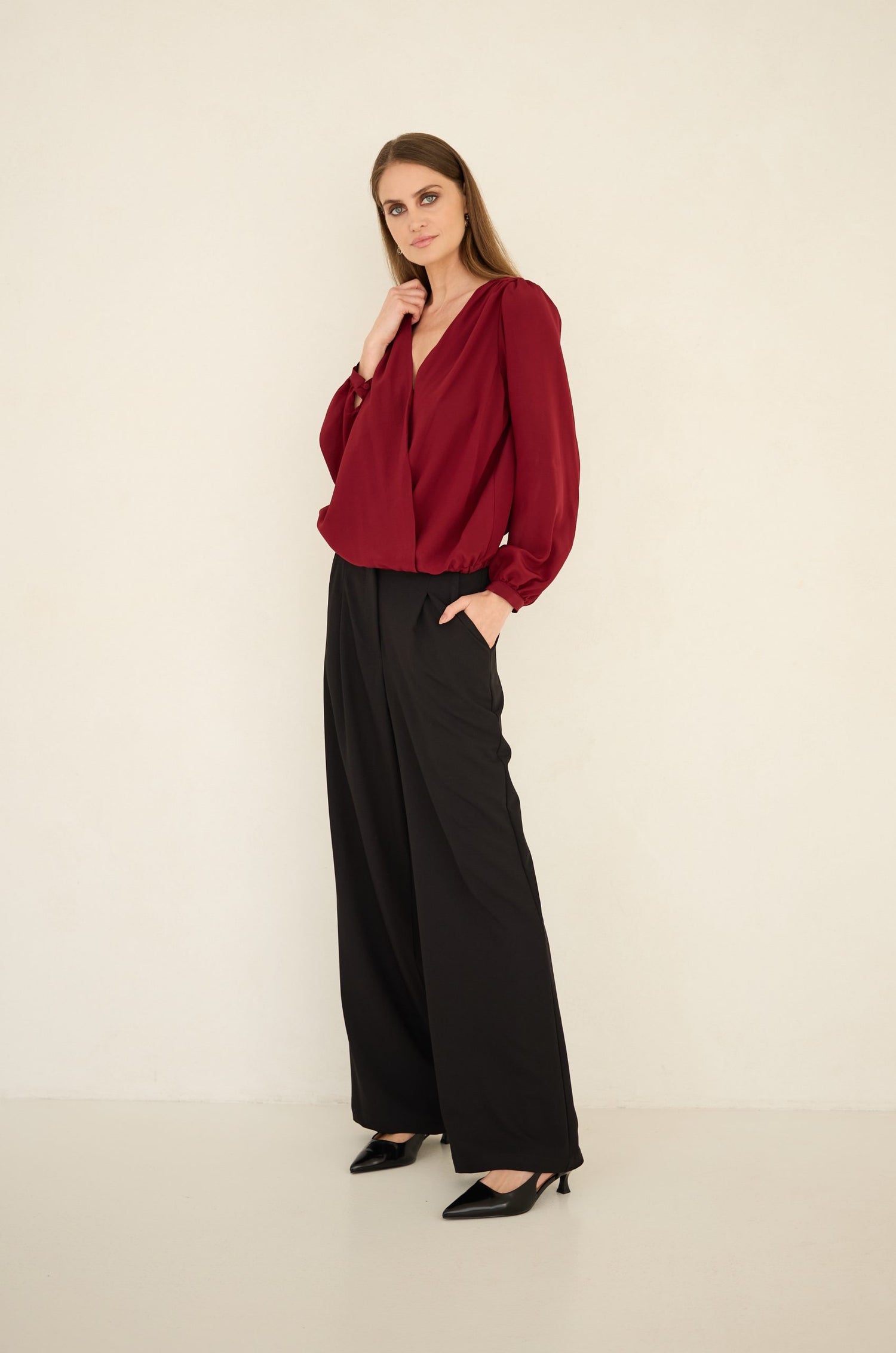 Wide Leg Trousers Black