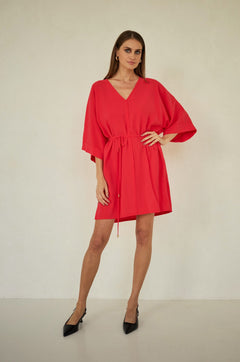 Thilde Kimono Dress Red