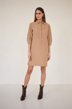 Zoe Shirt Dress Light Brown