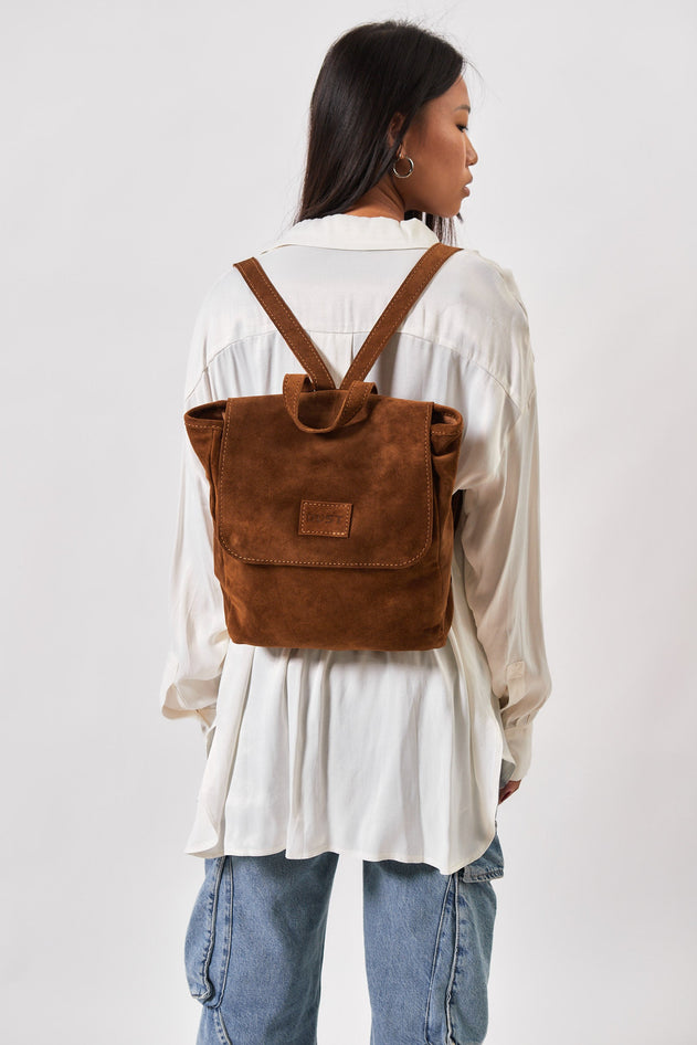 Leather Backpack Upper West Side Collection Brown