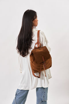 Leather Backpack Venice Collection Brown