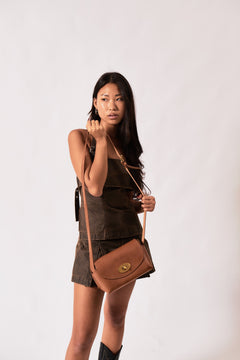 The Small Box Leather Bag Brown