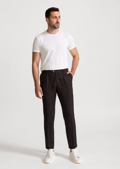 The Romana Linen Trousers Dark Brown