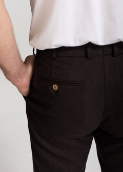 The Romana Linen Trousers Dark Brown