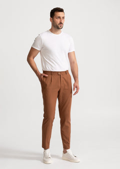 The Romana Cotton Trousers Light Brown