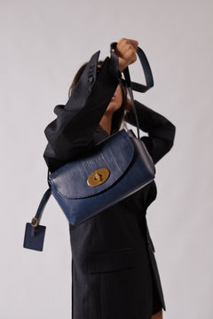 The Small Box Leren Tas Blauw