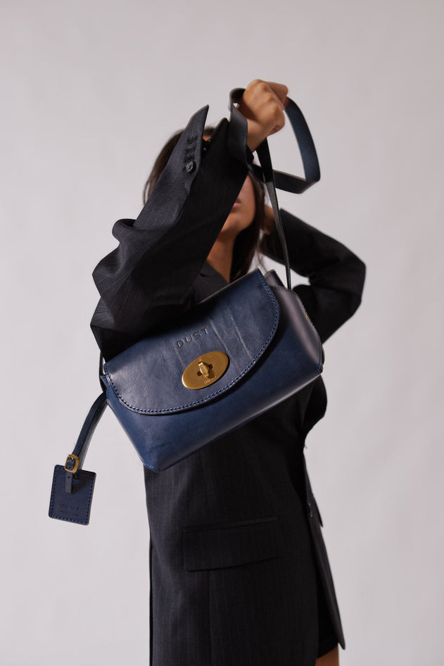 The Small Box Leren Tas Blauw