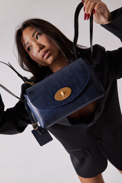 The Small Box Leren Tas Blauw