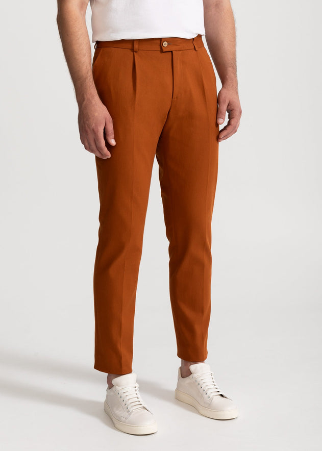 The Romana Denim Cotton Trousers Caramel