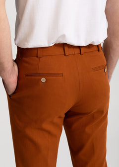 The Romana Denim Cotton Trousers Caramel