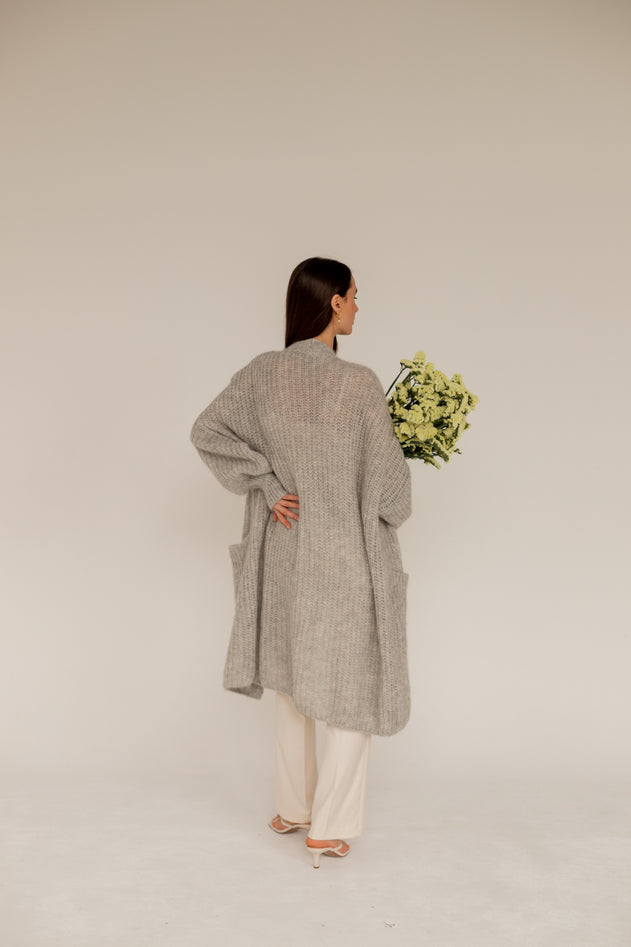 Enteliér Lange Mohair Vest Grijs